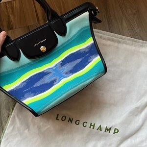 Rare Longchamp Le Pliage Heritage tote in multicolor canvas